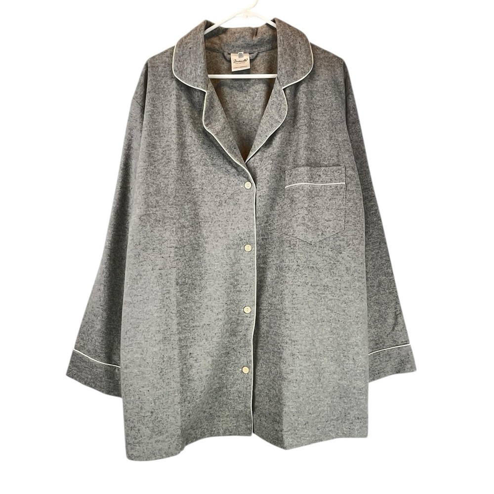 Dormisette Luxury German Heather Grey 2 Piece PJ Set Sleepwear Pajamas Soft XL - Picture 3 of 12